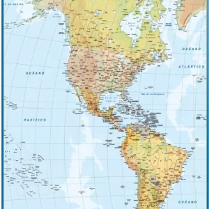 Mapa Continente Americano Físico-Político N°3