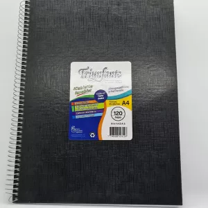 Cuaderno A4 Espiral SimpleTD Rayado 120 hojas – Negro