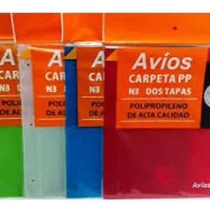 Carpeta Nº3 - 2 tapas p/2 ganchos - Color LISO - PP-TRASL-ROJO