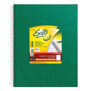 Cuaderno ABC Espiralado Rayado forrado x 60 Hojas – Verde, EXITO