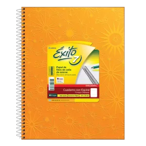 Cuaderno ABC Espiralado Rayado forrado x 60 Hojas – Naranja, EXITO