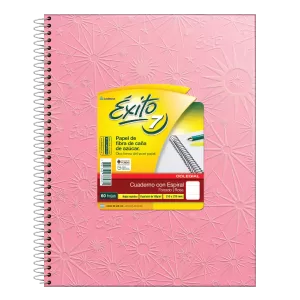 Cuaderno ABC Espiralado Rayado forrado x 60 Hojas – Rosa, EXITO