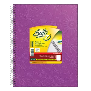Cuaderno ABC Espiralado Rayado forrado x 60 Hojas – LILA, EXITO