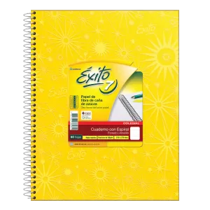 Cuaderno ABC Espiralado Rayado forrado x 60 Hojas – Amarillo, EXITO