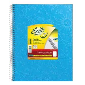Cuaderno ABC Espiralado Rayado forrado x 60 Hojas – celeste, EXITO
