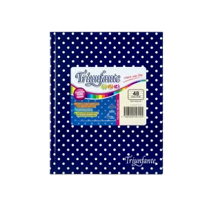Cuaderno ABC Rayado forrado a lunares – AZUL LUNARES, TRIUNFANTE
