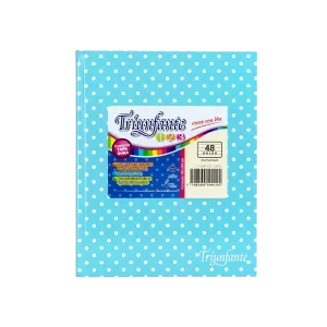 Cuaderno ABC Rayado forrado a lunares – CELESTE LUNARES, TRIUNFANTE