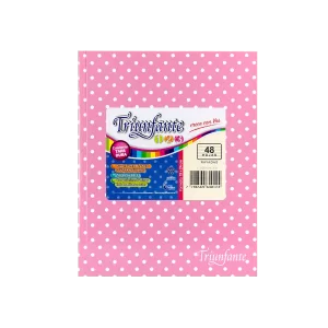 Cuaderno ABC Rayado forrado a lunares – ROSA LUNARES, TRIUNFANTE