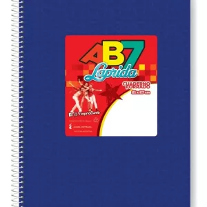 Cuaderno ABC Espiralado Rayado forrado x 60 Hojas – Azul, LAPRIDA