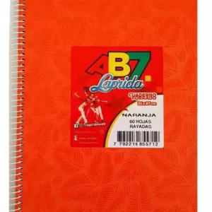 Cuaderno ABC Espiralado Rayado forrado x 60 Hojas – Naranja, LAPRIDA