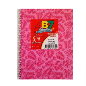 Cuaderno ABC Espiralado Rayado forrado x 60 Hojas – Rosa, LAPRIDA