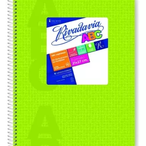 Cuaderno ABC Espiralado Rayado forrado x 60 Hojas – verde claro, RIVADAVIA