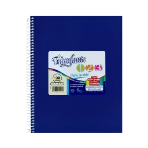 Cuaderno ABC Espiralado Rayado forrado x 60 Hojas – Azul, TRIUNFANTE