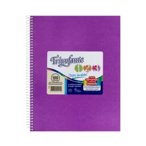 Cuaderno ABC Espiralado Rayado forrado x 60 Hojas – LILA, TRIUNFANTE