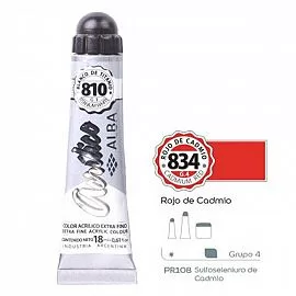Pomo de Acrílico 18ml – ROJO DE CADMIO
