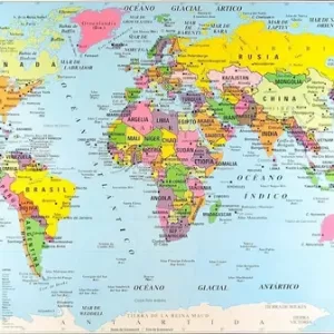 Mapa Planisferio COLOR Político N°6