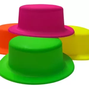 Sombrero Flúo Cotillón – tipo galera – de plastico