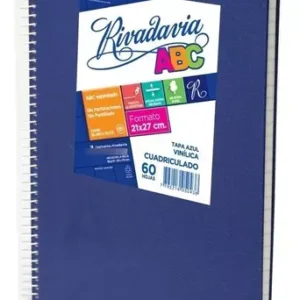 Cuaderno TIPO ABC Cuadriculado Tapa Dura con Espiral 60 h – Azul