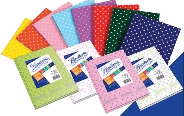 Cuaderno N1 Forrado a Lunares Rayado t/dura 16x21cm 50 hojas
