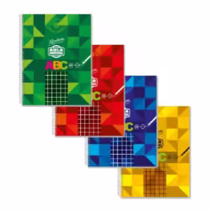 Cuaderno TIPO ABC Cuadriculado Tapa Dura con Espiral 60 h – CUADRO+GRANDE