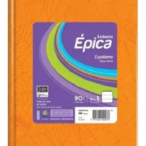 Cuaderno N1 Rayado Forrado t/dura 16x21cm 50 hojas – NARANJA-EPICA