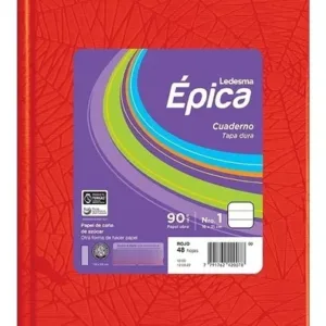 Cuaderno N1 Rayado Forrado t/dura 16x21cm 50 hojas – ROJO-EPICA