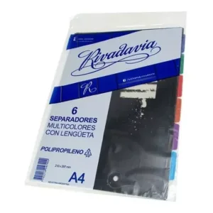 Separador de materias A4 c/lengüeta - RIVADAVIA-PP