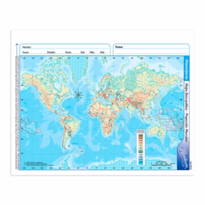 Mapa Planisferio Fisico Politico N°3