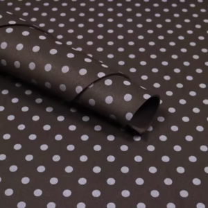 Goma Eva 45×60 cm – CON LUNARES – NEGRO LUNAR BLANCO