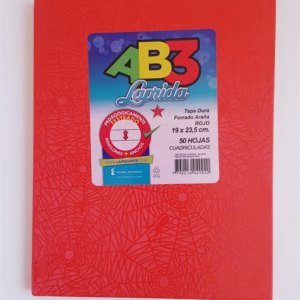 Cuaderno tipo ABC T/DURA Cuadriculado GRANDE – ROJO-LAPRIDA