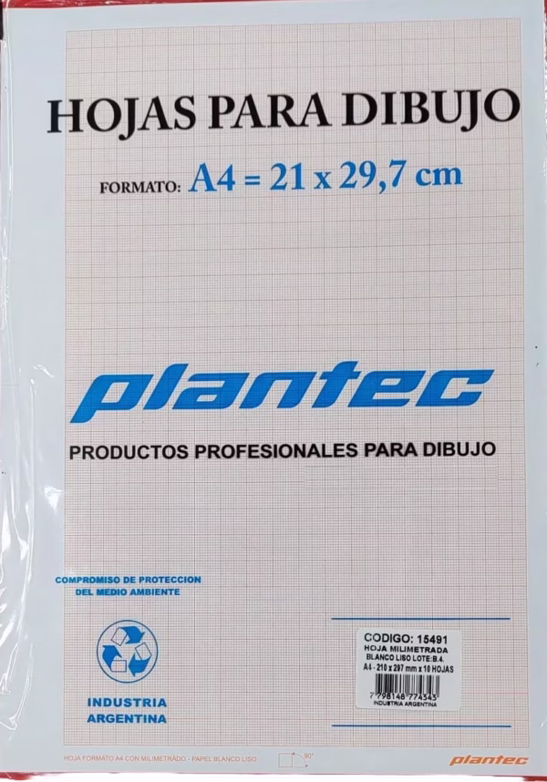 Repuesto Hojas Milimetradas A4