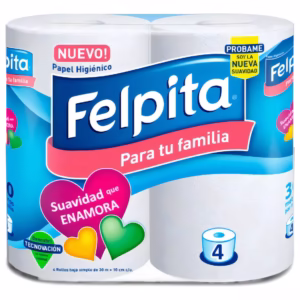 Papel Higiénico x 4 Rollos Hoja Simple