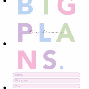 Separador de Materias N°3 - BIG PLANS