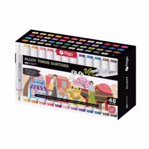 Marcadores Artísticos Filgo Alloy x 48 colores doble punta