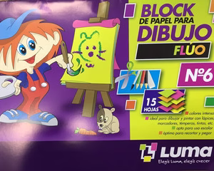Block de Hojas No.6 COLOR FLÚO tipo el nene