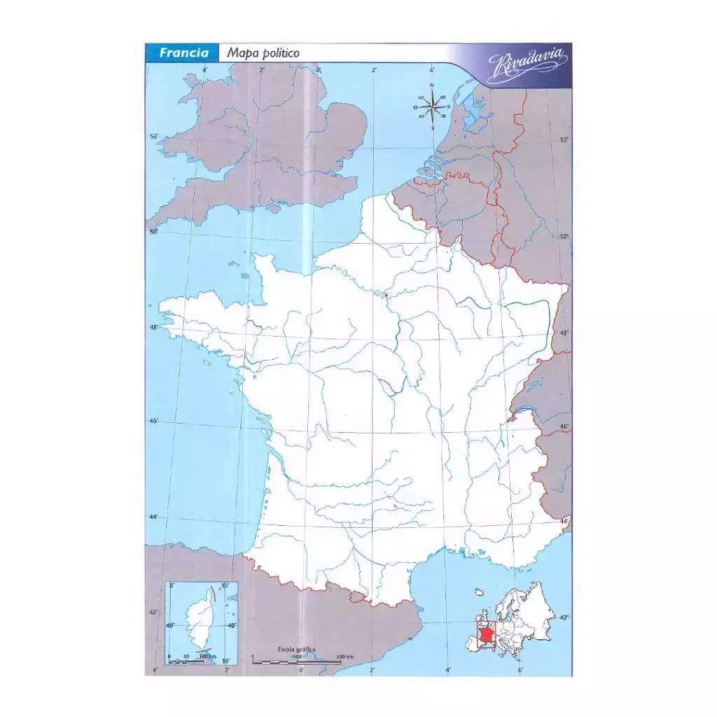 Mapa Francia c/división política N°3