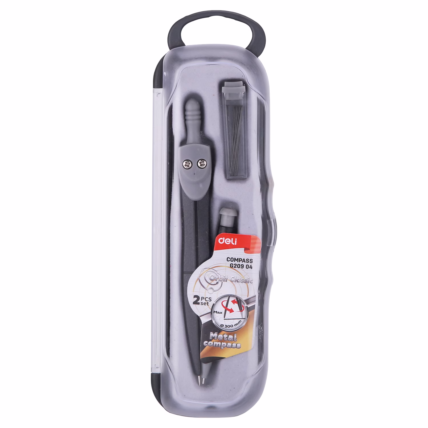 Compás DELI Compass metal con portamina