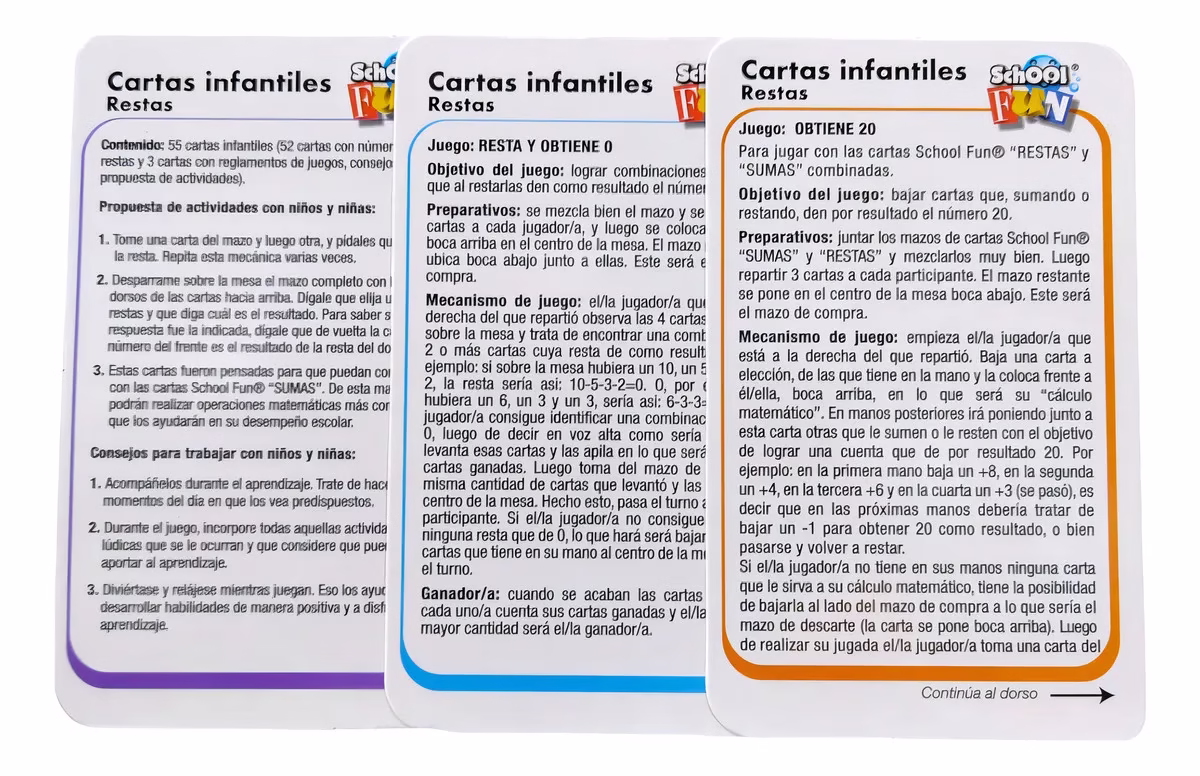 Juego de Cartas Infantiles RESTA - Image 3
