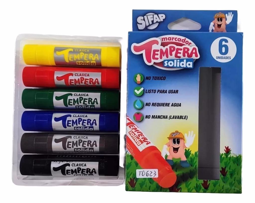 Set de Témperas en Barra x 6 COLORES SURTIDOS