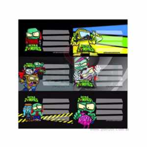 Etiquetas Cuaderno Motivos x plancha - ULTRA ZOMBIES