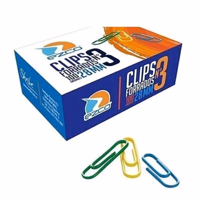 Caja de Clips nro 3 forrado color x 100 uds