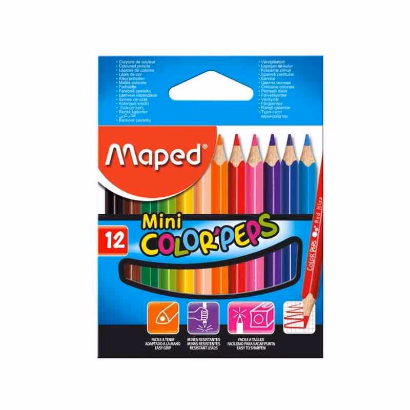 Lápices de Colores Cortos x 12 uds Maped