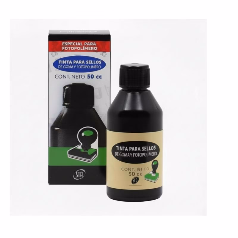Tinta para Sellos Color NEGRO 50cc