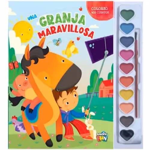 Libro para pintar Coloreo mis cuentos - Una Granja Maravillosa Ed. Brainy Kids