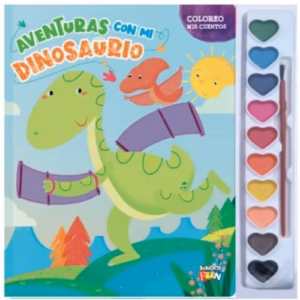 Libro para pintar Coloreo mis cuentos – Aventuras con mi dinosaurio Ed. Brainy Kids