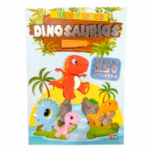 Juego y Coloreo Dinosaurios con 150 Stickers