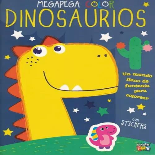 Libro para pintar Megapega Color Dinosaurios Ed. School Fun
