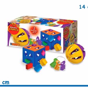 Set didáctico 3 En 1 Cubo Encastre Mordillo Sonajero 6m+