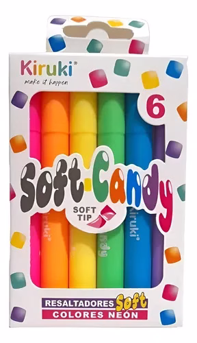 Resaltadores Kiruki Soft Candy Neon x6