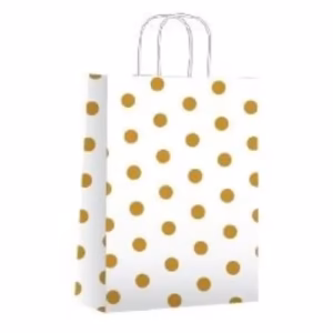 Bolsa de Regalo Lunares Oro 22x10x30